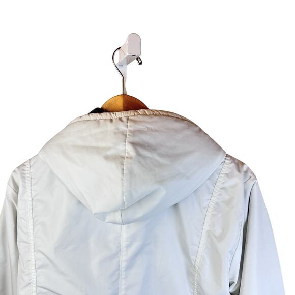 Vintage Y2K Women’s White Full-Zip Hooded Winter Jacket Knit Cuffs Collar Size L - Picture 8 of 11